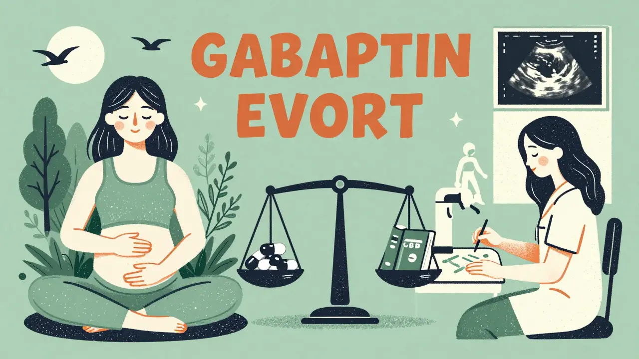 Split illustration comparing natural therapies and medical monitoring during pregnancy.