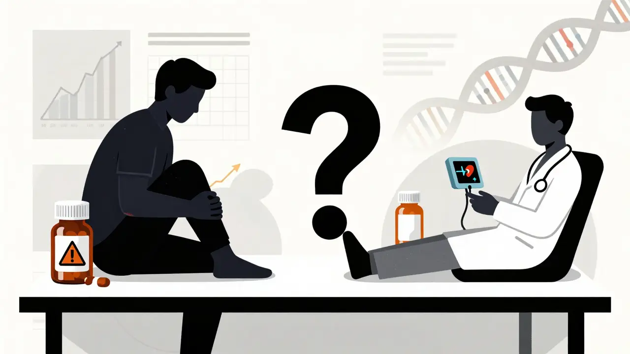 Doctor consulting patient on choosing between statin types for muscle pain management.