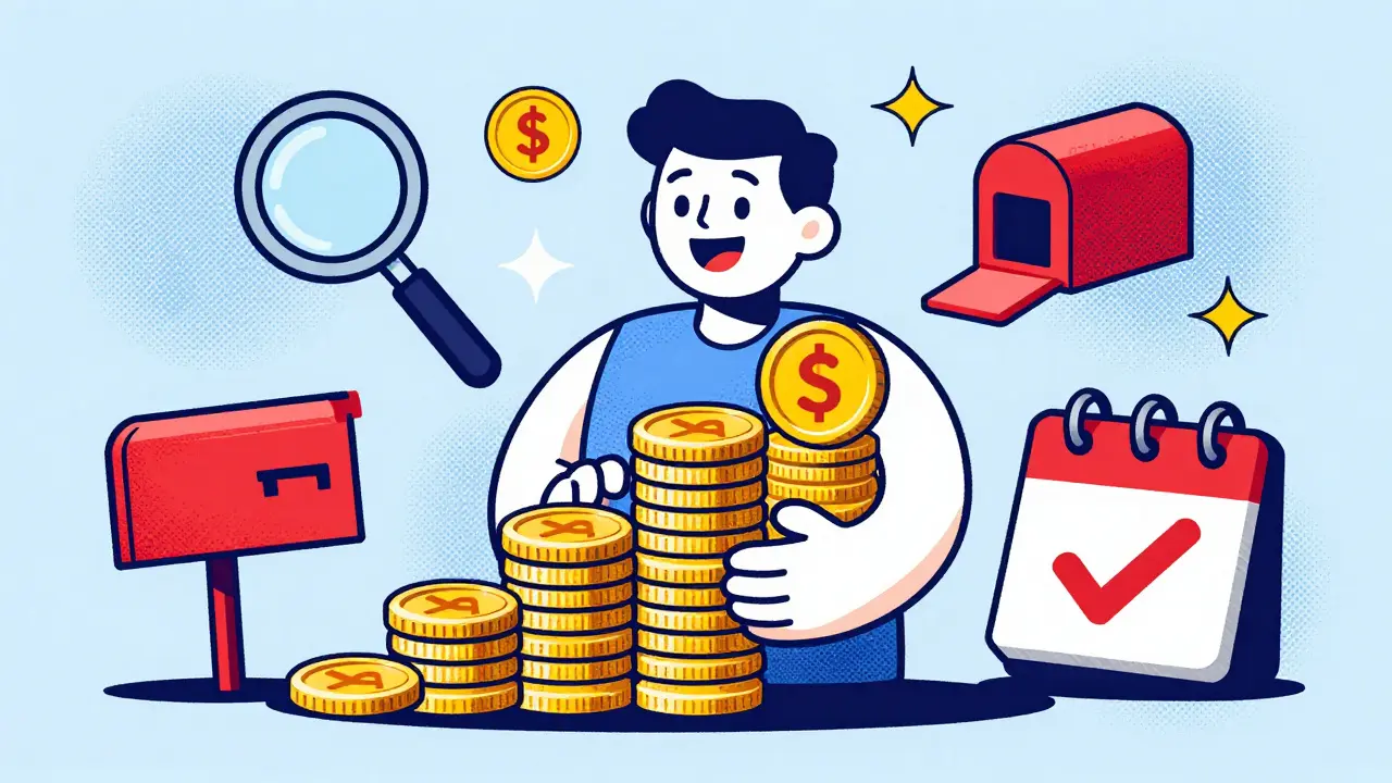 Illustration of patient saving money using coupons and mail order options
