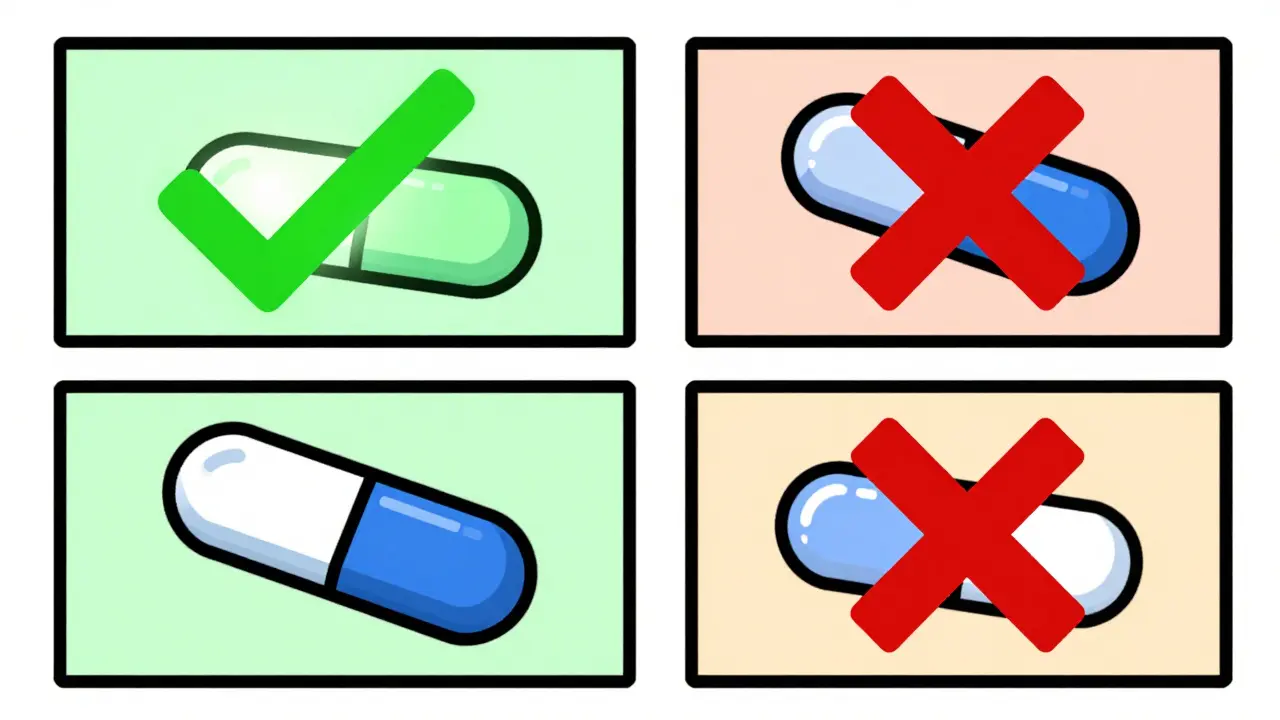 Abstract grid illustrating BCS drug classes with icons for solubility and permeability.