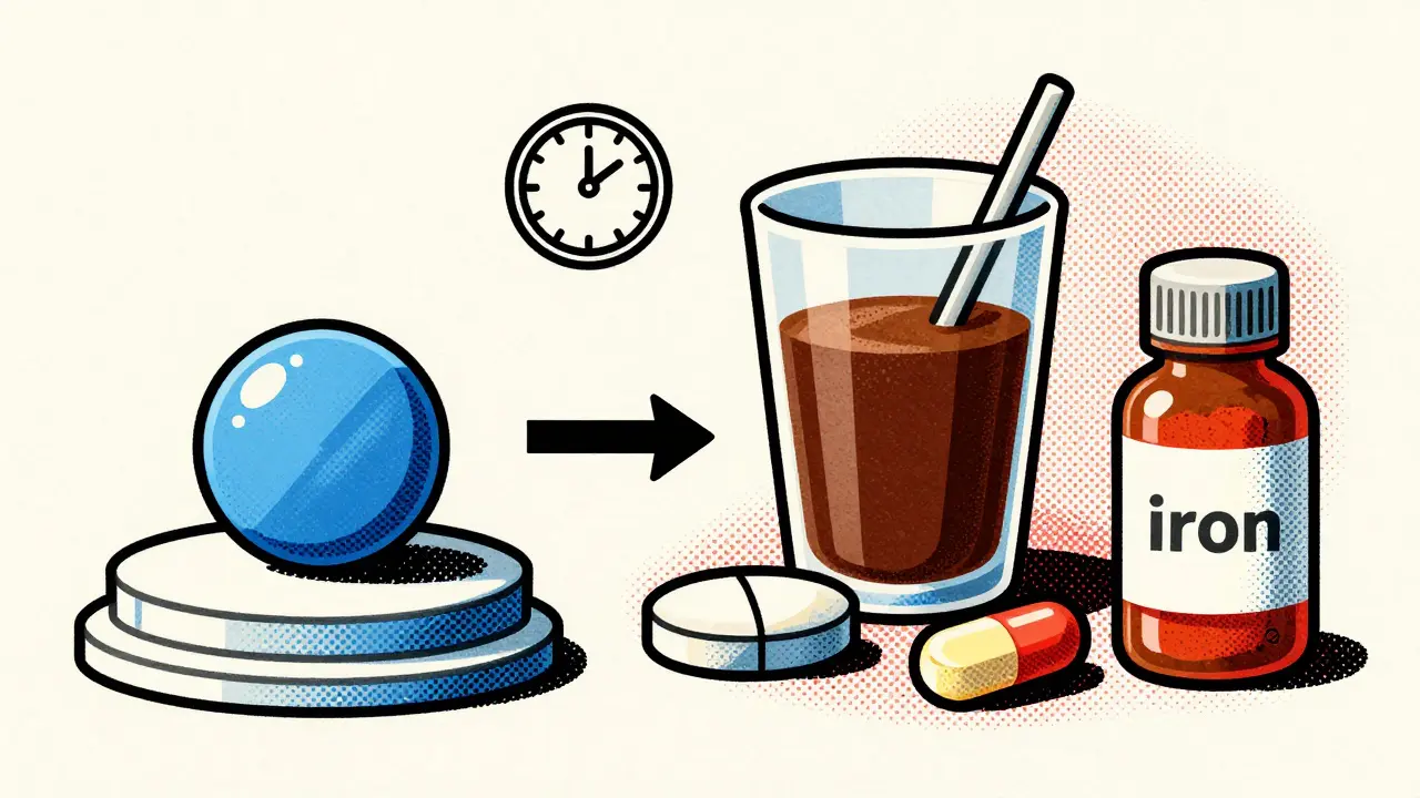 Levothyroxine pill separated from coffee and supplements