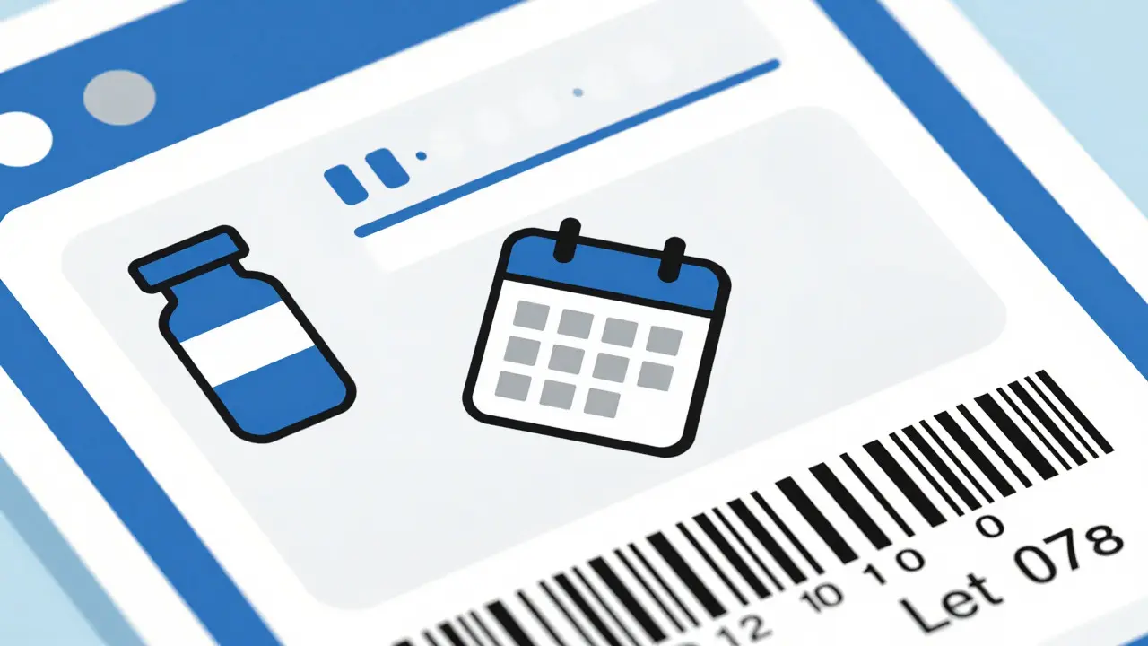 Graphic icons representing drug documentation details